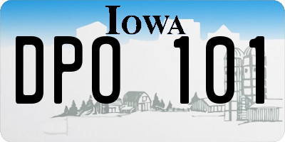 IA license plate DPO101