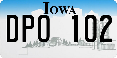 IA license plate DPO102