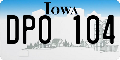 IA license plate DPO104