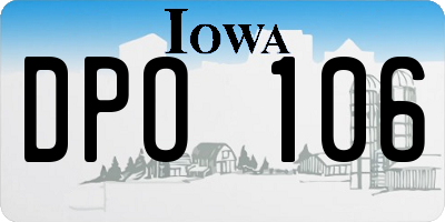 IA license plate DPO106