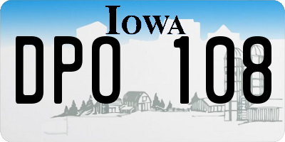 IA license plate DPO108