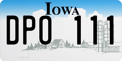 IA license plate DPO111