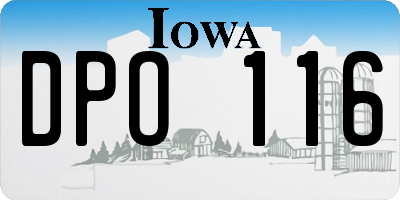 IA license plate DPO116