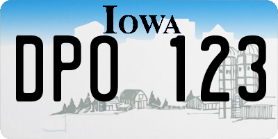 IA license plate DPO123