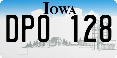 IA license plate DPO128