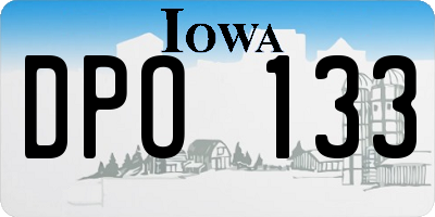 IA license plate DPO133