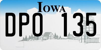 IA license plate DPO135