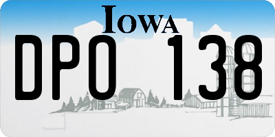 IA license plate DPO138