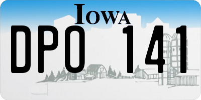 IA license plate DPO141