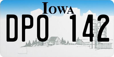 IA license plate DPO142