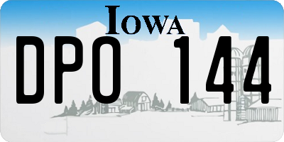 IA license plate DPO144