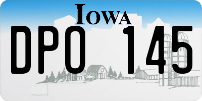 IA license plate DPO145