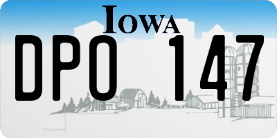 IA license plate DPO147