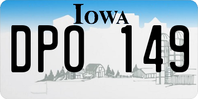 IA license plate DPO149