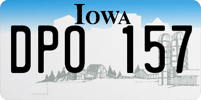 IA license plate DPO157