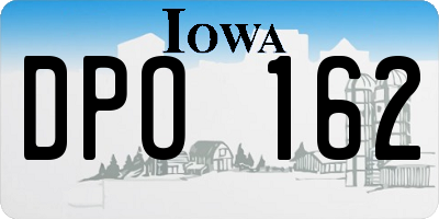 IA license plate DPO162