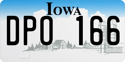 IA license plate DPO166