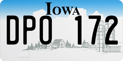 IA license plate DPO172