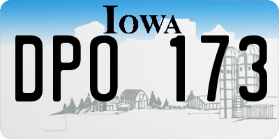 IA license plate DPO173