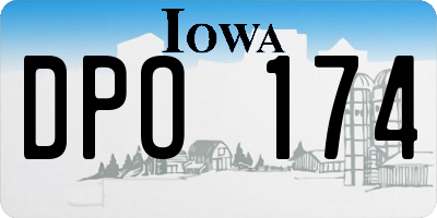 IA license plate DPO174