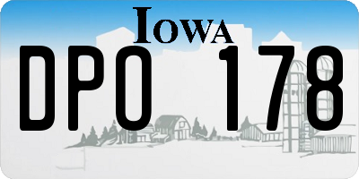 IA license plate DPO178