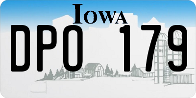 IA license plate DPO179
