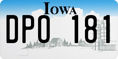 IA license plate DPO181