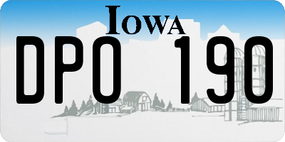 IA license plate DPO190