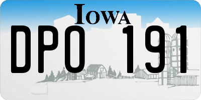IA license plate DPO191