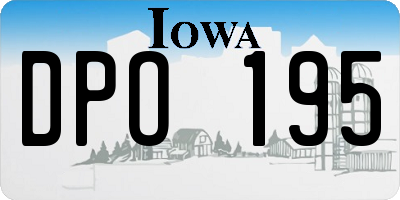 IA license plate DPO195