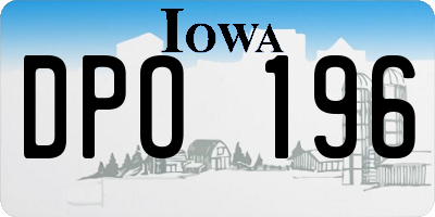 IA license plate DPO196