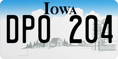 IA license plate DPO204