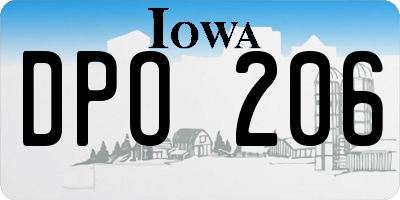 IA license plate DPO206