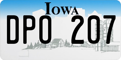 IA license plate DPO207