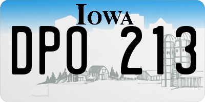 IA license plate DPO213