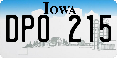 IA license plate DPO215