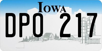 IA license plate DPO217