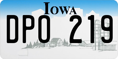 IA license plate DPO219