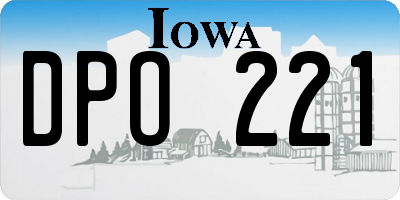 IA license plate DPO221
