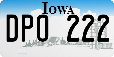IA license plate DPO222