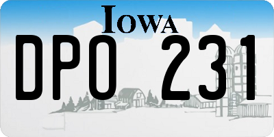IA license plate DPO231