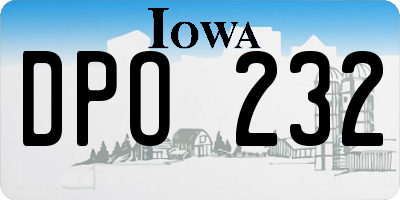 IA license plate DPO232