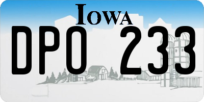 IA license plate DPO233