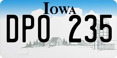 IA license plate DPO235