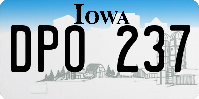IA license plate DPO237
