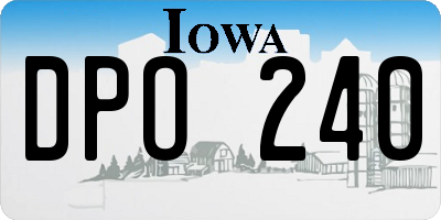 IA license plate DPO240