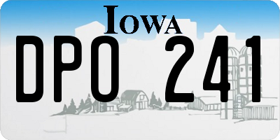 IA license plate DPO241