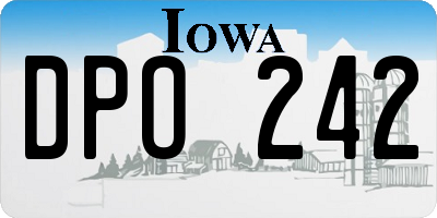 IA license plate DPO242