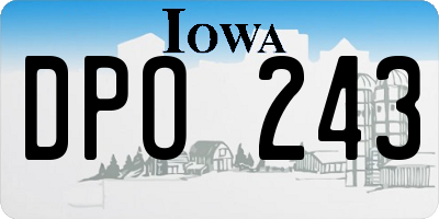 IA license plate DPO243