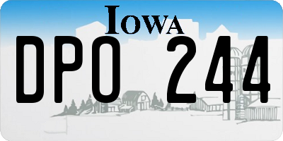 IA license plate DPO244